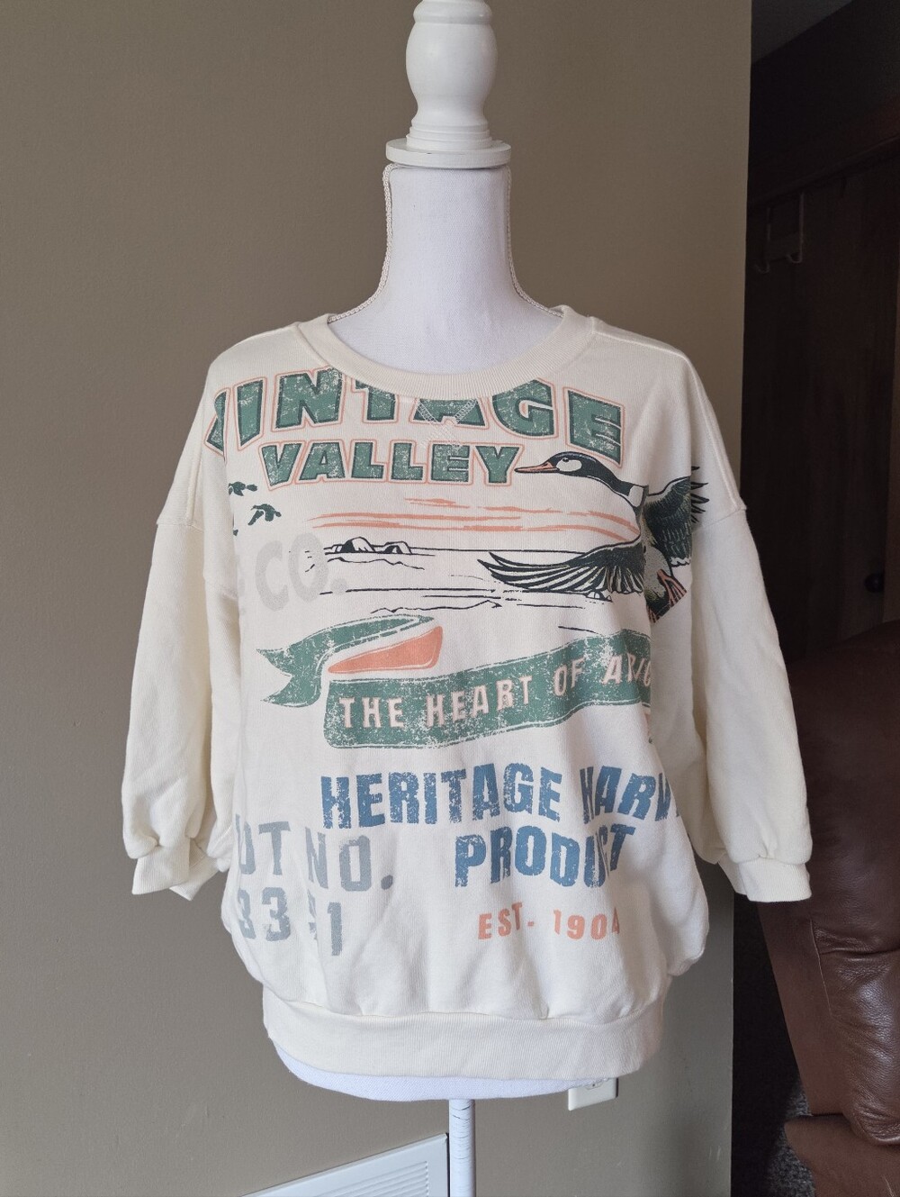 Anthropologie Pilcro Niki Bubble Graphic Print Sweatshirt - Picture 4 of 6